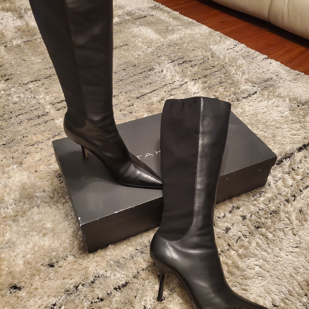 Tahari Black Heeled Knee-High Boots
